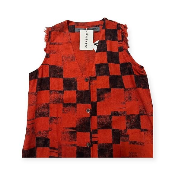 RAQUEL ALLEGRA Check Print Tank Dress in Ruby Checker, Size XS, New with Tags. - Picture 7 of 15